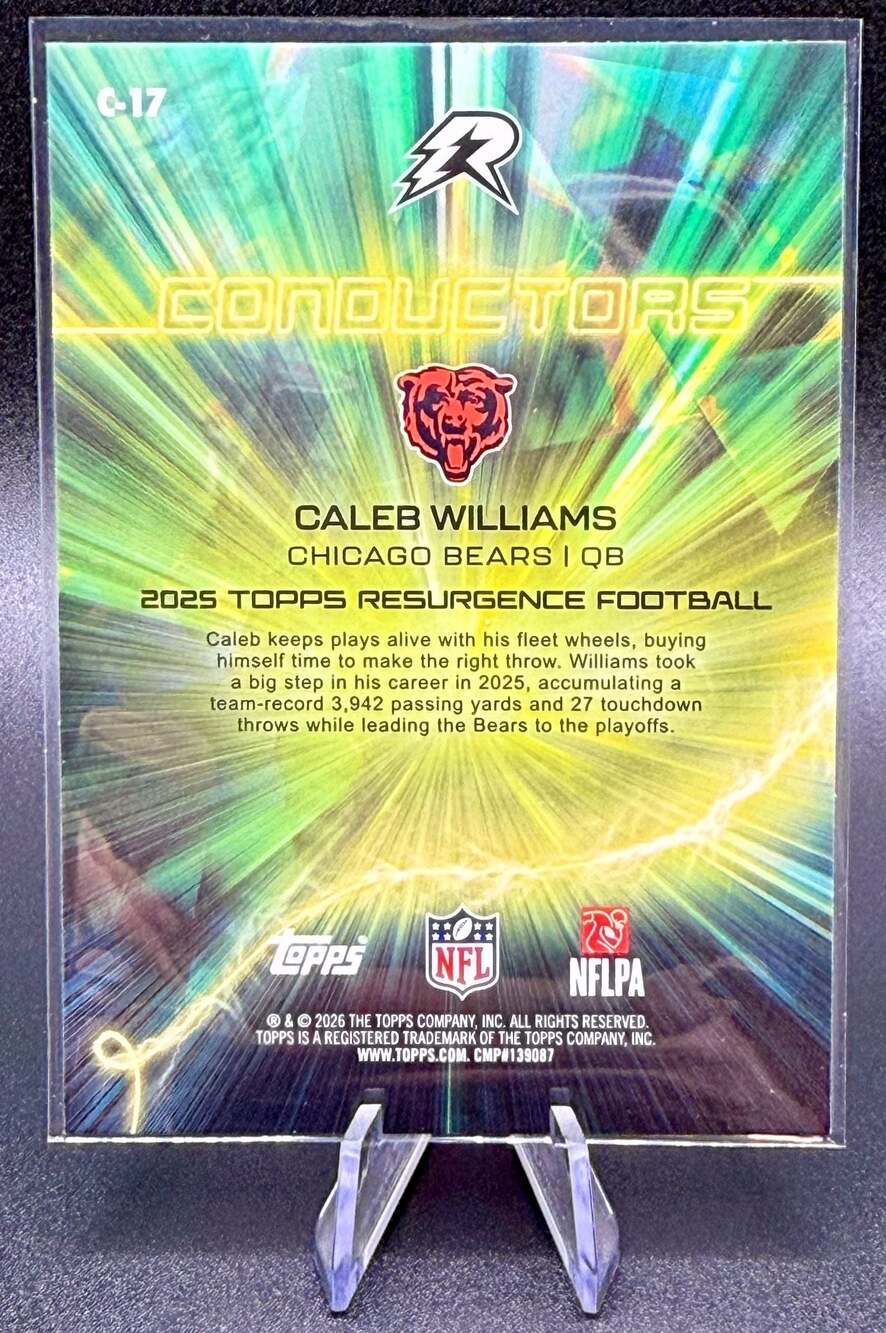 Caleb Williams 2025 Topps Resurgence Conductors C-17 Chicago Bears Football Card - Picture 2 of 2